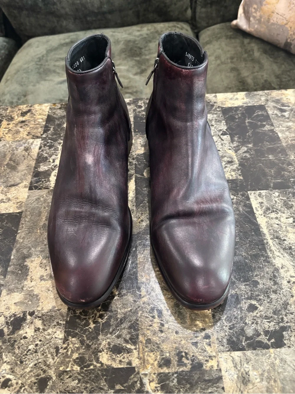 RARE $798 Preowned John Varvatos Collection Leather Eldridge Zip Boots 10.5